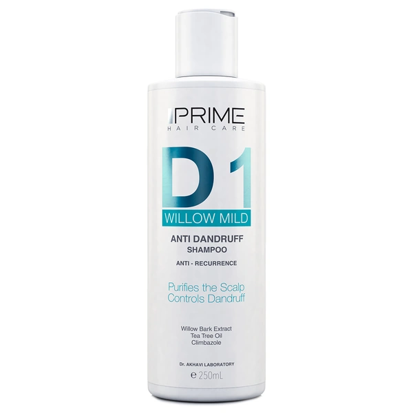فروشگاه اینترنتی رژگونه پریم شامپو ضد شوره ملایم پریم مدل D1 Willow Mild PRIMEحجم 250 میل