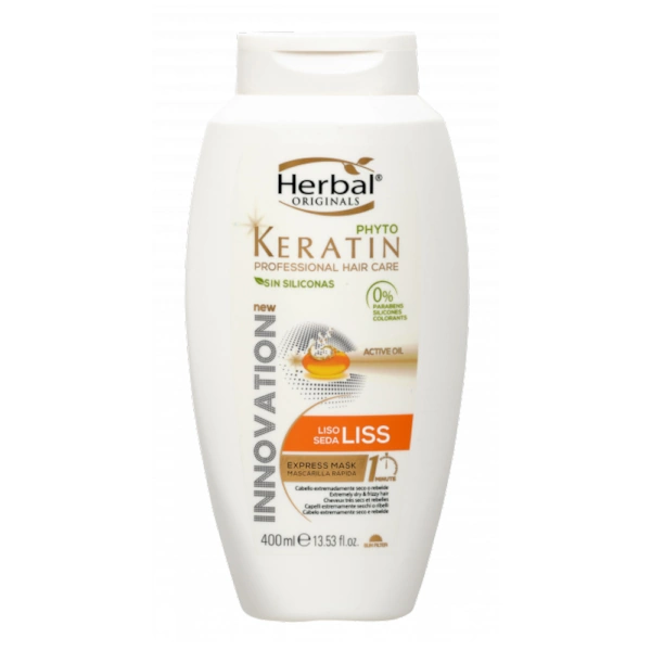 هربال موی صاف ماسک مو فوری صاف کننده هربال سری Phyto Keratin مدل Liss حجم 400 میل