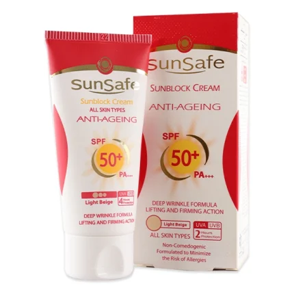 ضد آفتاب رنگی ضد چروک سان سیف spf50