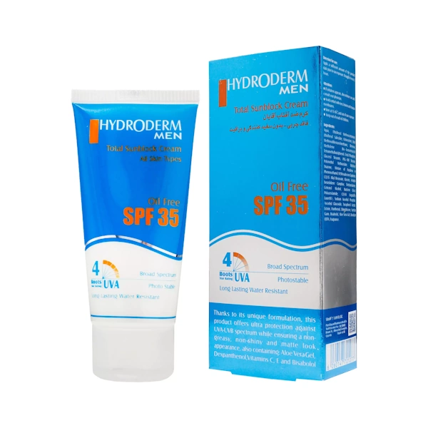 کرم ضد آفتاب آقایان SPF35 هیدرودرم فاقد چربی کرم ضد آفتاب آقایان هیدرودرم SPF35