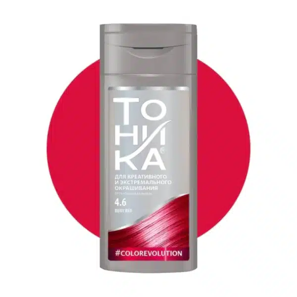 TOHIKA-4.6رنگ مو تونیکا قرمز یاقوتی شامپو رنگ مو قرمز یاقوتی تونیکا RUBY RED شماره 4/6