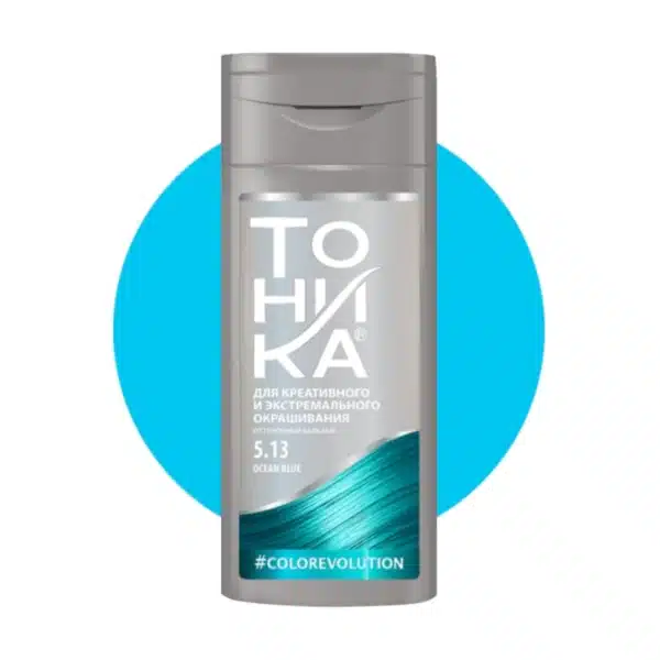 TOHIKA-5.13شامپو رنگ تونیکا شامپو رنگ مو آبی اقیانوسی تونیکا OCEAN BLUE شماره 5/13