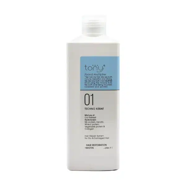 Tony-techno-kerat-01 محلول تقویتی مناسب موهای آسیبدیده تونی فاز ۱ حجم 500 میلی لیتر