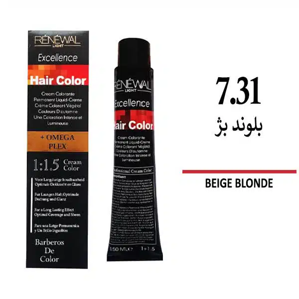 IMG_20250311_234007_673 رنگ مو رنوال بلوند بژ 7/31 حجم 150 میلی لیتر
