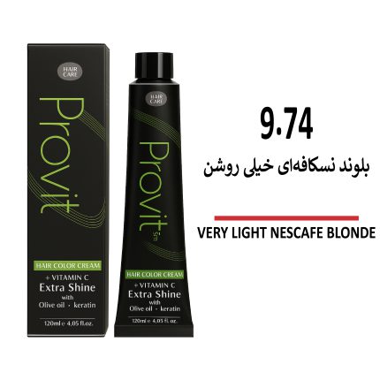 رنگ مو پرویت بلوند نسکافه ای خیلی روشن 9/74