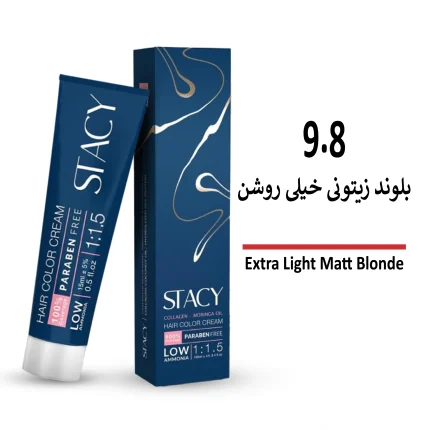 رنگ مو استیسی بلوند زیتونی خیلی روشن 9/8