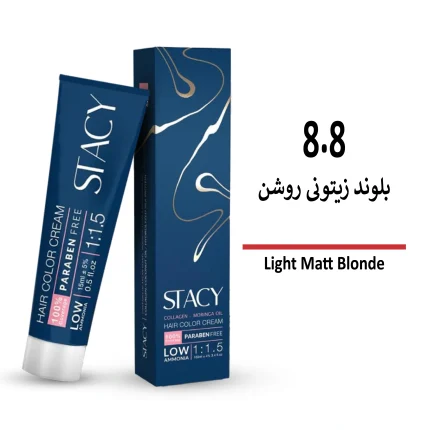 رنگ مو استیسی بلوند زیتونی روشن 8/8