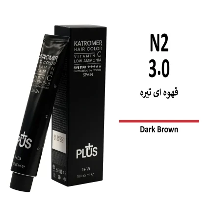 رنگ مو کاترومر قهوه ای تیره N2 3/0