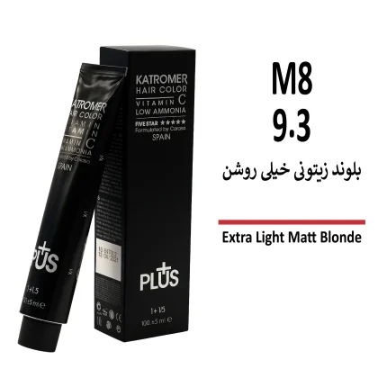 رنگ مو کاترومر بلوند زیتونی خیلی روشن M8 9/3