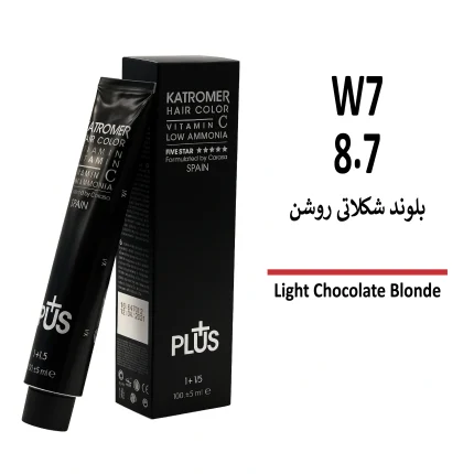 رنگ مو کاترومر بلوند شکلاتی روشن W7 8/7